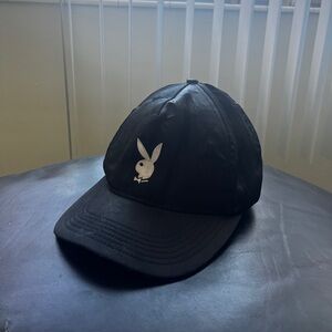 Supreme Black Silk Playboy Snapback Baseball Hat